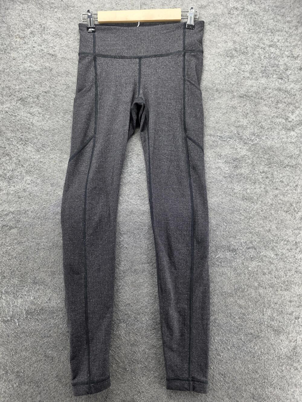 Lululemon Leggings Womens 4 Gray Ankle High Rise Pockets Zip Pocket Yoga